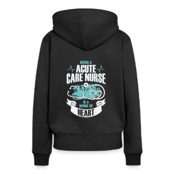 Cadeau de soins intensifs - Sweat à capuche Premium bio Femme - noir - Dos - Julia (174cm)