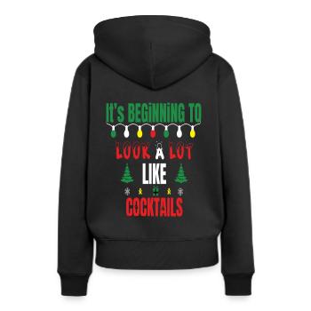 It's Beginning to Look a Lot Like Cocktails - Frauen Premium Bio Hoodie - Schwarz - Hinten - Julia (174cm)