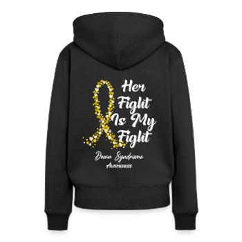 Her Fight Is My Fight In This Family We Fight - Frauen Premium Bio Hoodie - Schwarz - Hinten - Julia (174cm)