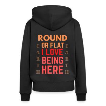 Funny Quote Flat Earth - Frauen Premium Bio Hoodie - Schwarz - Hinten - Julia (174cm)