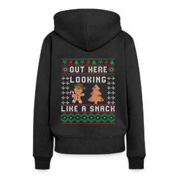 Out Here Looking Like A Snack Christmas Cookie - Frauen Premium Bio Hoodie - Schwarz - Hinten - Julia (174cm)