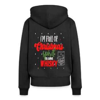 Full of Christmas Spirit Called Whisky - Frauen Premium Bio Hoodie - Schwarz - Hinten - Julia (174cm)