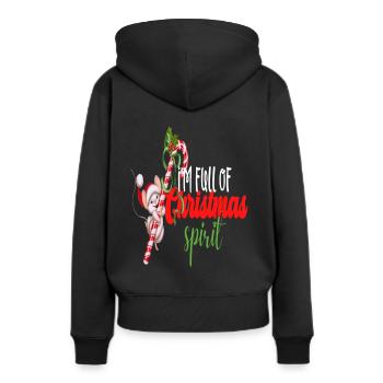 I'm Full Of Christmas Spirit - Frauen Premium Bio Hoodie - Schwarz - Hinten - Julia (174cm)