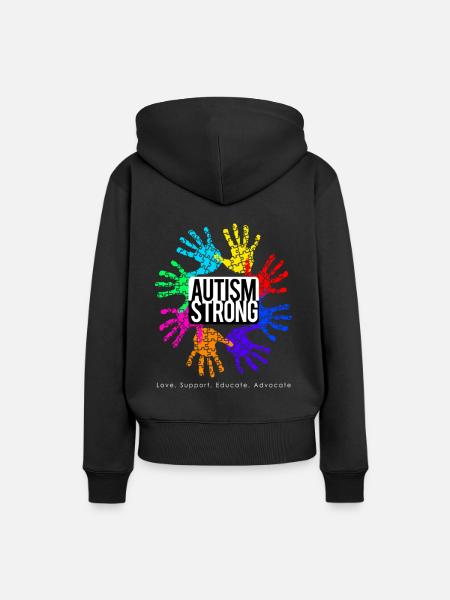 Autism Strong - Frauen Premium Bio Hoodie - Schwarz