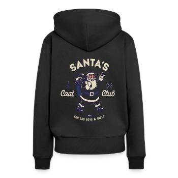 Noël Santa’s Coal Club - Sweat à capuche Premium bio Femme - noir - Dos - Julia (174cm)