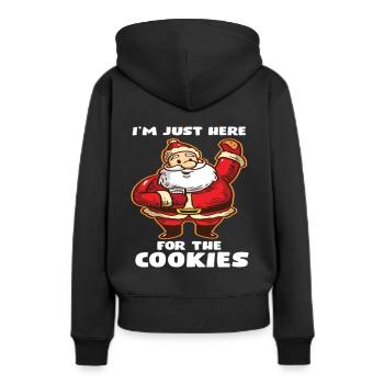 Je suis juste là pour les cookies Funny Cookie - Sweat à capuche Premium bio Femme - noir - Dos - Julia (174cm)