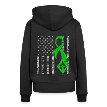 Sensibilisation aux maladies génétiques - Sweat à capuche Premium bio Femme - noir - Dos - Julia (174cm)