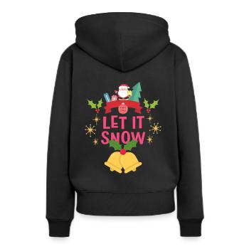 Noël Laissez la neige - Sweat à capuche Premium bio Femme - noir - Dos - Julia (174cm)