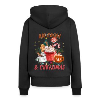 Hot Cocoa And Merry Christmas Vintage Coffee - Frauen Premium Bio Hoodie - Schwarz - Hinten - Julia (174cm)
