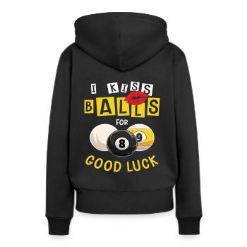 Pocketologist Billard Billard 8 Ball - Sweat à capuche Premium bio Femme - noir - Dos - Julia (174cm)