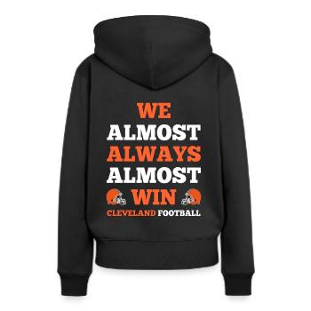 Nous gagnons presque toujours le football de Cleveland - Sweat à capuche Premium bio Femme - noir - Dos - Julia (174cm)