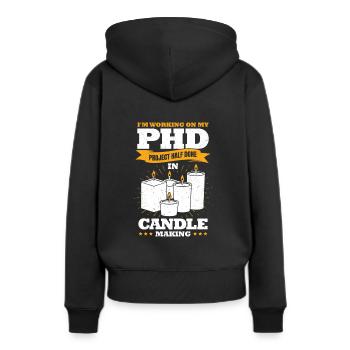 Bougies de cire faites à la main Bougie Fabrication d’un cadeau d’amoureux - Sweat à capuche Premium bio Femme - noir - Dos - Julia (174cm)