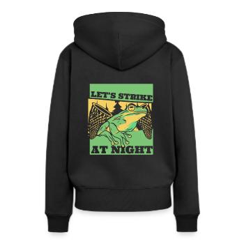 Frappeons la nuit Crapaud Grenouille têtard - Sweat à capuche Premium bio Femme - noir - Dos - Julia (174cm)