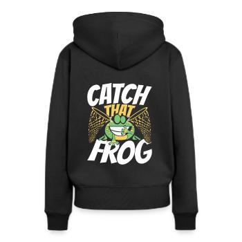 Attrapez cette grenouille Rainette Crapaud Têtard - Sweat à capuche Premium bio Femme - noir - Dos - Julia (174cm)