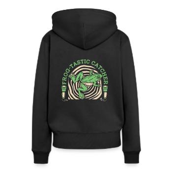 Frog Tastic Catcher Kaulquappe Laubfrosch Frosch - Frauen Premium Bio Hoodie - Schwarz - Hinten - Julia (174cm)