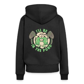 Je serai dans l’étang Têtard Rainette Rainette Grenouille - Sweat à capuche Premium bio Femme - noir - Dos - Julia (174cm)
