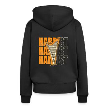Harpiste Concert Harpe Harpe Harpe Musique Harpe - Sweat à capuche Premium bio Femme - noir - Dos - Julia (174cm)