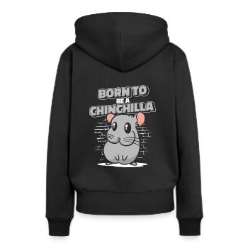 Né pour être un chinchilla à queue courte longue queue - Sweat à capuche Premium bio Femme - noir - Dos - Julia (174cm)