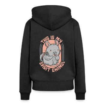 C’est mon animal à queue courte longue queue - Sweat à capuche Premium bio Femme - noir - Dos - Julia (174cm)