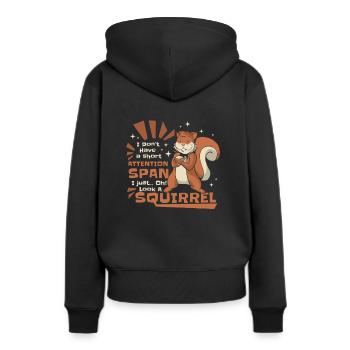 Don't Have A Short Attention Span Fuchshörnchen - Frauen Premium Bio Hoodie - Schwarz - Hinten - Julia (174cm)