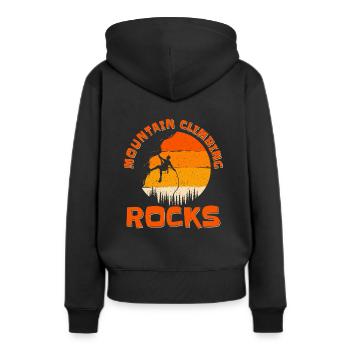 Mountain Climbing Rocks Sportklettern - Frauen Premium Bio Hoodie - Schwarz - Hinten - Julia (174cm)