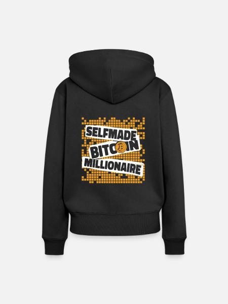 Selfmade Bitcoin Millionaire Blockchain Crypto - Frauen Premium Bio Hoodie - Schwarz