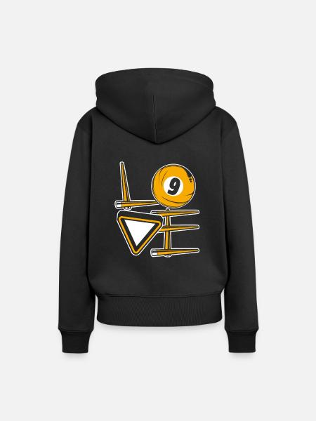 Love Snooker Billardtisch Billiards - Frauen Premium Bio Hoodie - Schwarz