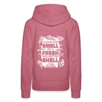 Geruch einer frisch gesammelten Muschelmuschel - Frauen Premium Bio Hoodie - Malve - Hinten - Isabella (175cm)