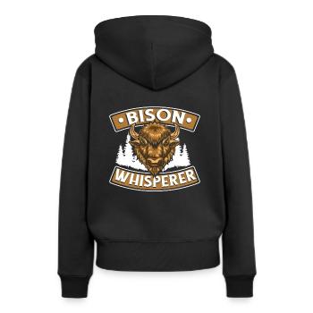 Bison chuchoteur Bison de bison bison d’Amérique Bovinae - Sweat à capuche Premium bio Femme - noir - Dos - Julia (174cm)