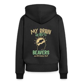 Mein Gehirn besteht zu 95% aus Bibern Castor Canadensis - Frauen Premium Bio Hoodie - Schwarz - Hinten - Julia (174cm)