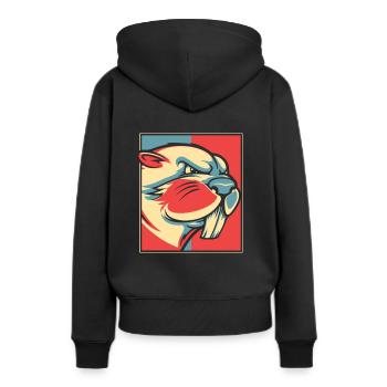 Biber Porträt Castor Canadensis Nordamerika - Frauen Premium Bio Hoodie - Schwarz - Hinten - Julia (174cm)