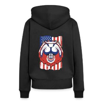 Biber Amerikanische Flagge Eurasischer Castor Canadensis - Frauen Premium Bio Hoodie - Schwarz - Hinten - Julia (174cm)
