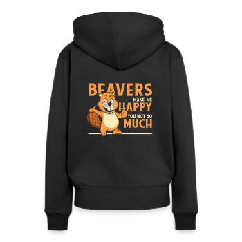 Biber Machen Mich Glücklich Castor Canadensis Eurasisch - Frauen Premium Bio Hoodie - Schwarz - Hinten - Julia (174cm)
