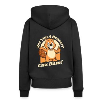 Bist du ein Biber, weil der Damm Nordamerikas Eurasier ist - Frauen Premium Bio Hoodie - Schwarz - Hinten - Julia (174cm)