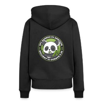 99% Bambus 1% Ehrgeiz Panda Bär Freund Liebhaber - Frauen Premium Bio Hoodie - Schwarz - Hinten - Julia (174cm)