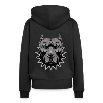 Pitbull chien tête de chien chien de combat Stafford - Sweat à capuche Premium bio Femme - noir - Dos - Julia (174cm)