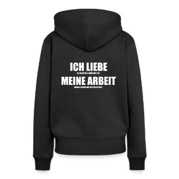 Arbeit Job Kollegen Spruch Geschenkidee - Frauen Premium Bio Hoodie - Schwarz - Hinten - Julia (174cm)