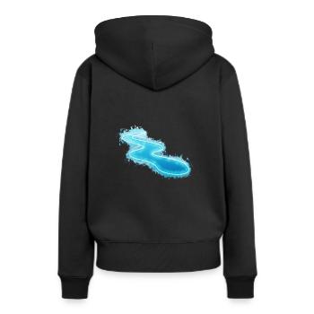 Eau courant lumineux - Sweat à capuche Premium bio Femme - noir - Dos - Julia (174cm)