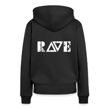 Techno - Techno music - Rave Shirt - Frauen Premium Bio Hoodie - Schwarz - Hinten - Julia (174cm)