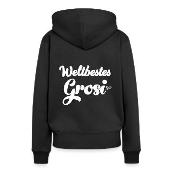 Weltbestes Grosi Schweiz Schweizerdeutsch Oma - Frauen Premium Bio Hoodie - Schwarz - Hinten - Julia (174cm)