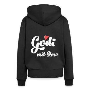 Godi mit Herz Patentante Österreich Taufpatin - Frauen Premium Bio Hoodie - Schwarz - Hinten - Julia (174cm)