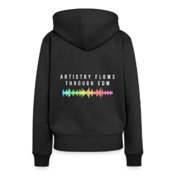 Artistry Flows Through EDM Vibrant Soundwave - Frauen Premium Bio Hoodie - Schwarz - Hinten - Julia (174cm)