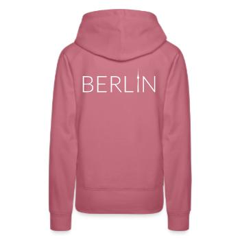 Berlin avec tour de télévision blanche - Sweat à capuche Premium bio Femme - mauve - Dos - Isabella (175cm)