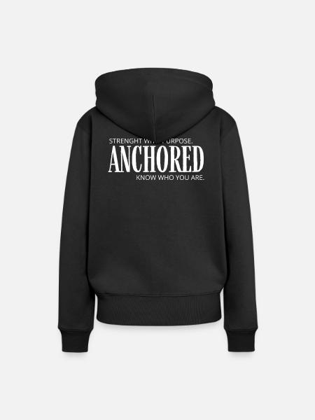 VERANKERT - Frauen Premium Bio Hoodie - Schwarz