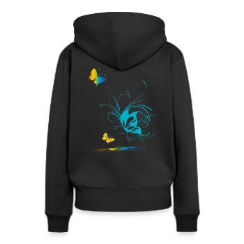 Butterflies in Love Spring - Women’s Premium Organic Hoodie - black - Back - Julia (174cm)