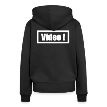 Video - Frauen Premium Bio Hoodie - Schwarz - Hinten - Julia (174cm)