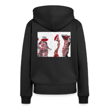Selbstliebe - Frauen Premium Bio Hoodie - Schwarz - Hinten - Julia (174cm)