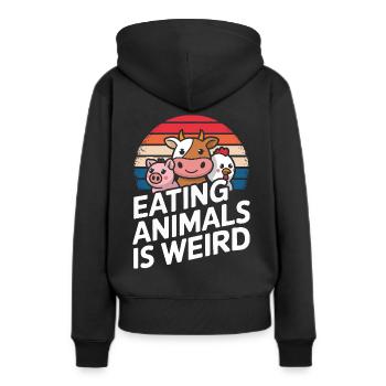 Végétarien Végétalien Végétarien Végétarien - Sweat à capuche Premium bio Femme - noir - Dos - Julia (174cm)