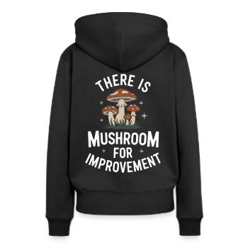 Champignons Champignons Champignon Champignon - Sweat à capuche Premium bio Femme - noir - Dos - Julia (174cm)