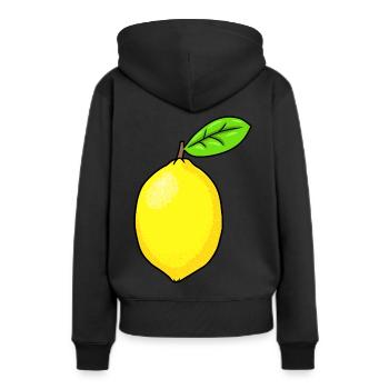 citron acide émotion émotion fruit citron - Sweat à capuche Premium bio Femme - noir - Dos - Julia (174cm)